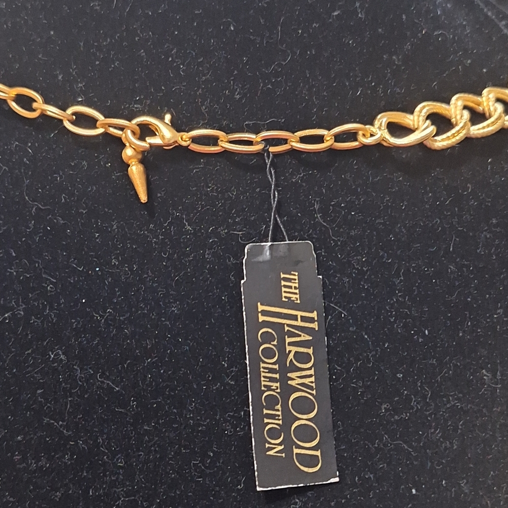 The Harwood Collection Gold Tone Flower & Faux Pearl Necklace 18-20" W/Orig. Tag - Picture 7 of 7